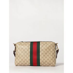 Gucci Men Gucci Gg Supreme Fabric Crossbody Bag With Wrist Strap